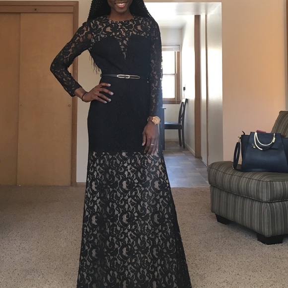 BCBG MaxAzria Black Lace Formal Maxi Dress - Picture 5 of 5